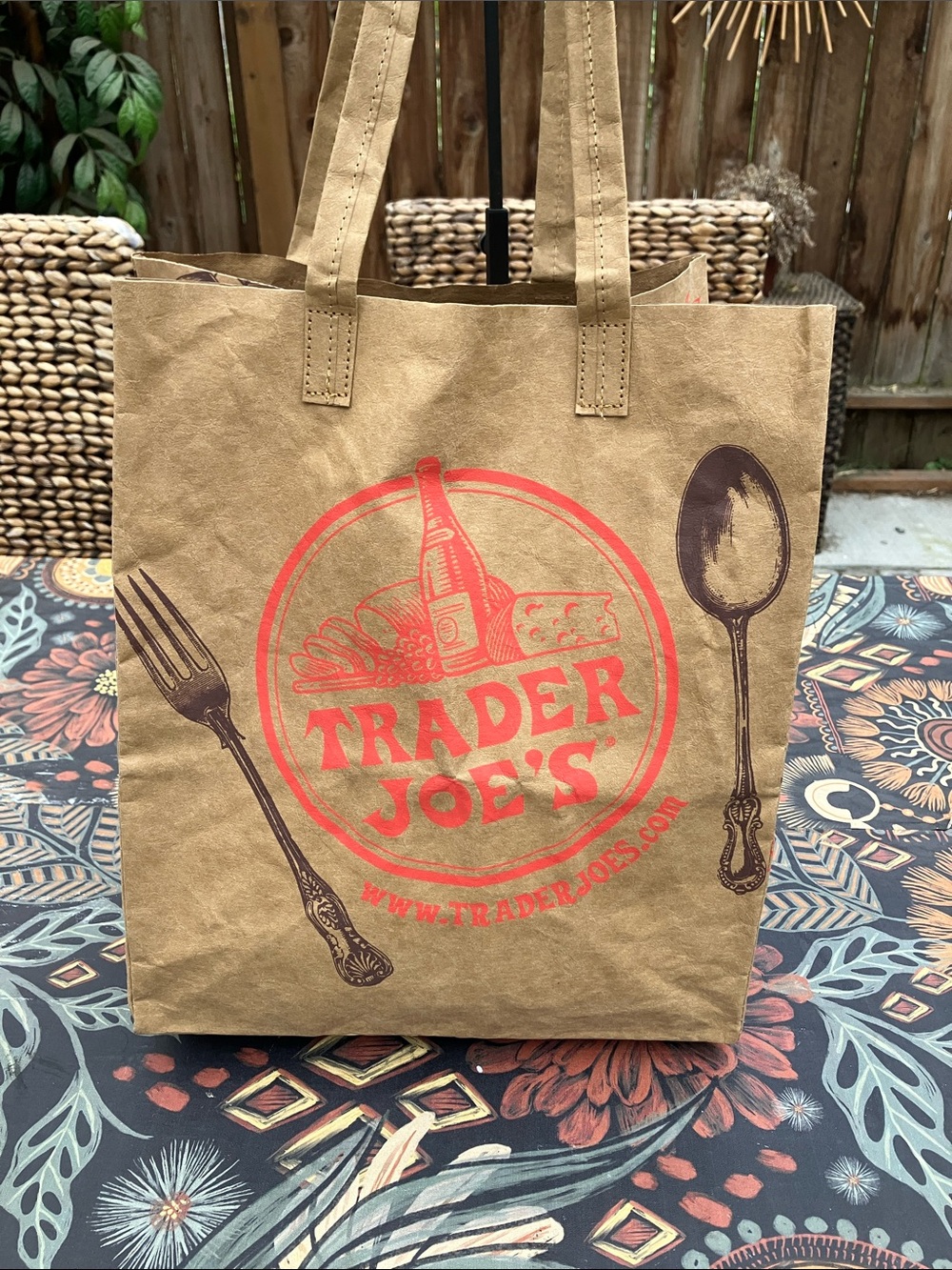Rare - Trader Joe’s Washable Reusable Paper Shopping Bag Tote